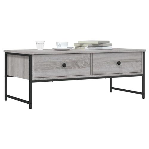 Sofabord 101x49x39,5 cm konstrueret træ grå sonoma-eg