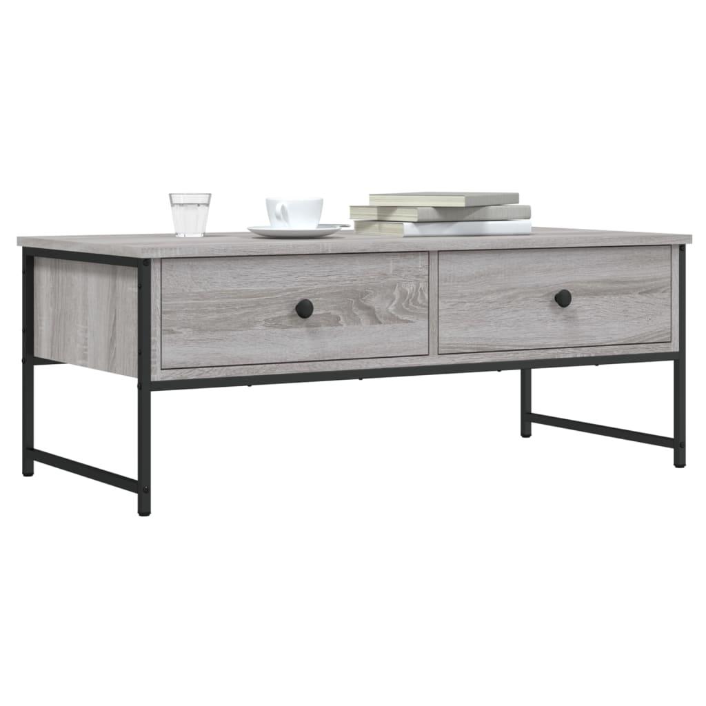 Sofabord 101x49x39,5 cm konstrueret træ grå sonoma-eg