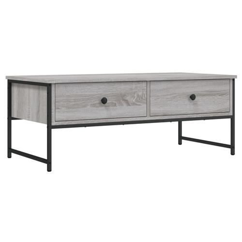 Sofabord 101x49x39,5 cm konstrueret træ grå sonoma-eg