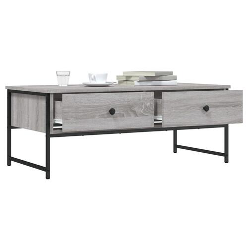 Sofabord 101x49x39,5 cm konstrueret træ grå sonoma-eg
