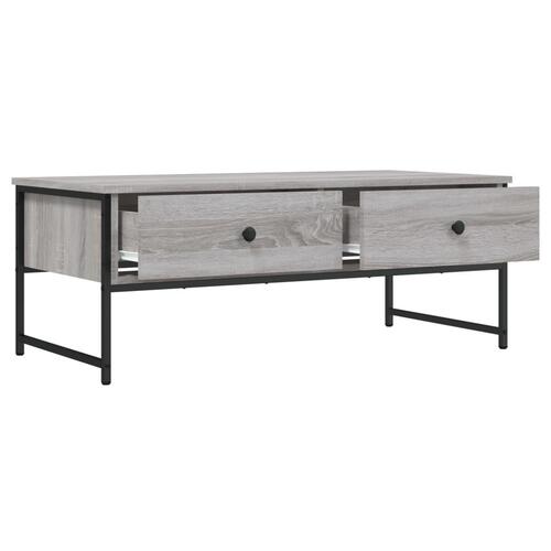 Sofabord 101x49x39,5 cm konstrueret træ grå sonoma-eg