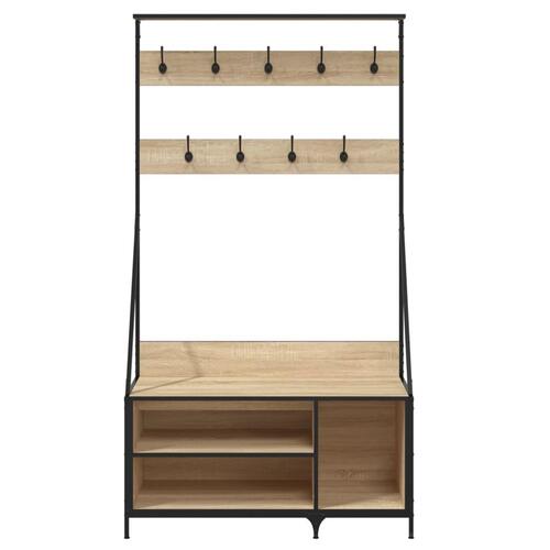 Tøjstativ med skoopbevaring 100x41x184 cm sonoma-eg