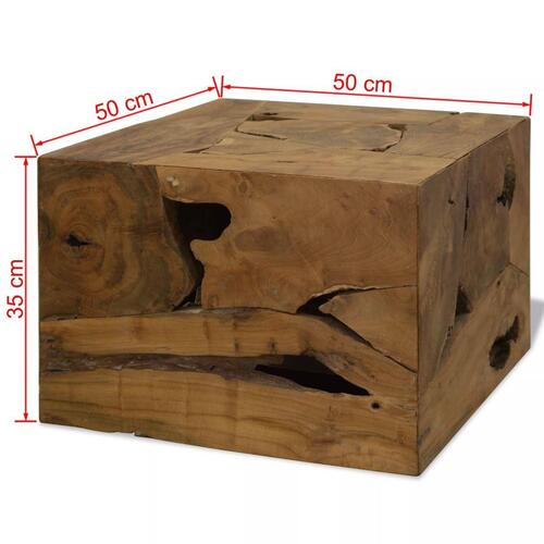 Sofabord 50 x 50 x 35 cm ægte teaktræ brun