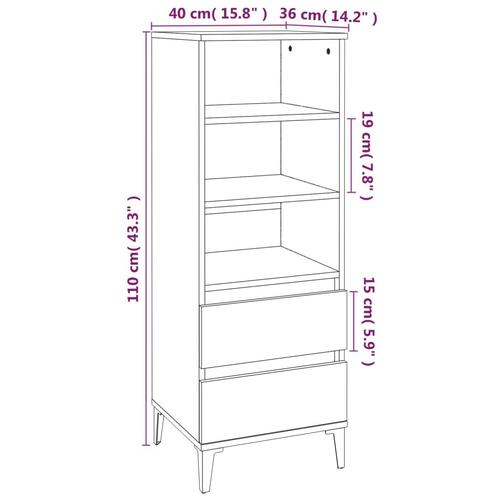 Skab 40x36x110 cm konstrueret træ betongrå