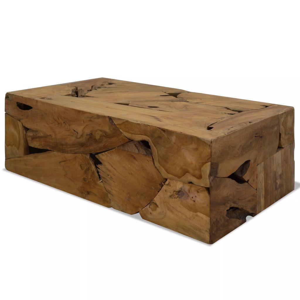 Sofabord 90x50x30 cm ægte teaktræ brun