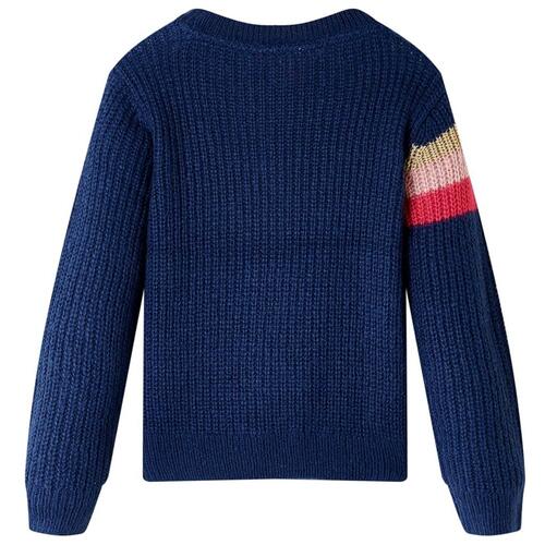 Sweater til børn str. 104 strikket marineblå