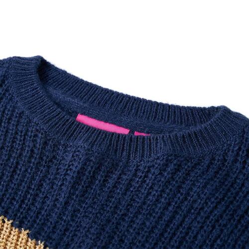 Sweater til børn str. 104 strikket marineblå
