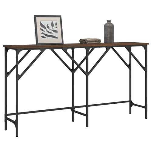 Konsolbord 140x29x75 cm konstrueret træ brun egetræ