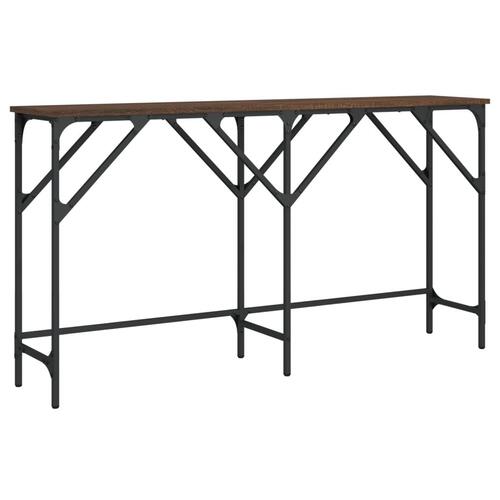 Konsolbord 140x29x75 cm konstrueret træ brun egetræ