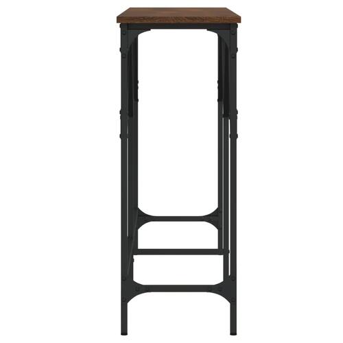 Konsolbord 140x29x75 cm konstrueret træ brun egetræ