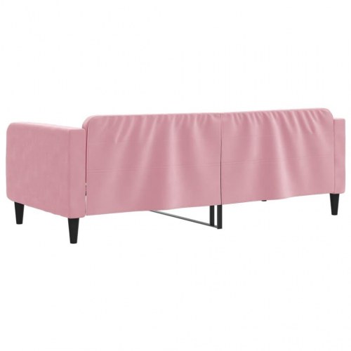 Daybed 90x200 cm - velour, lyserød sovesofa