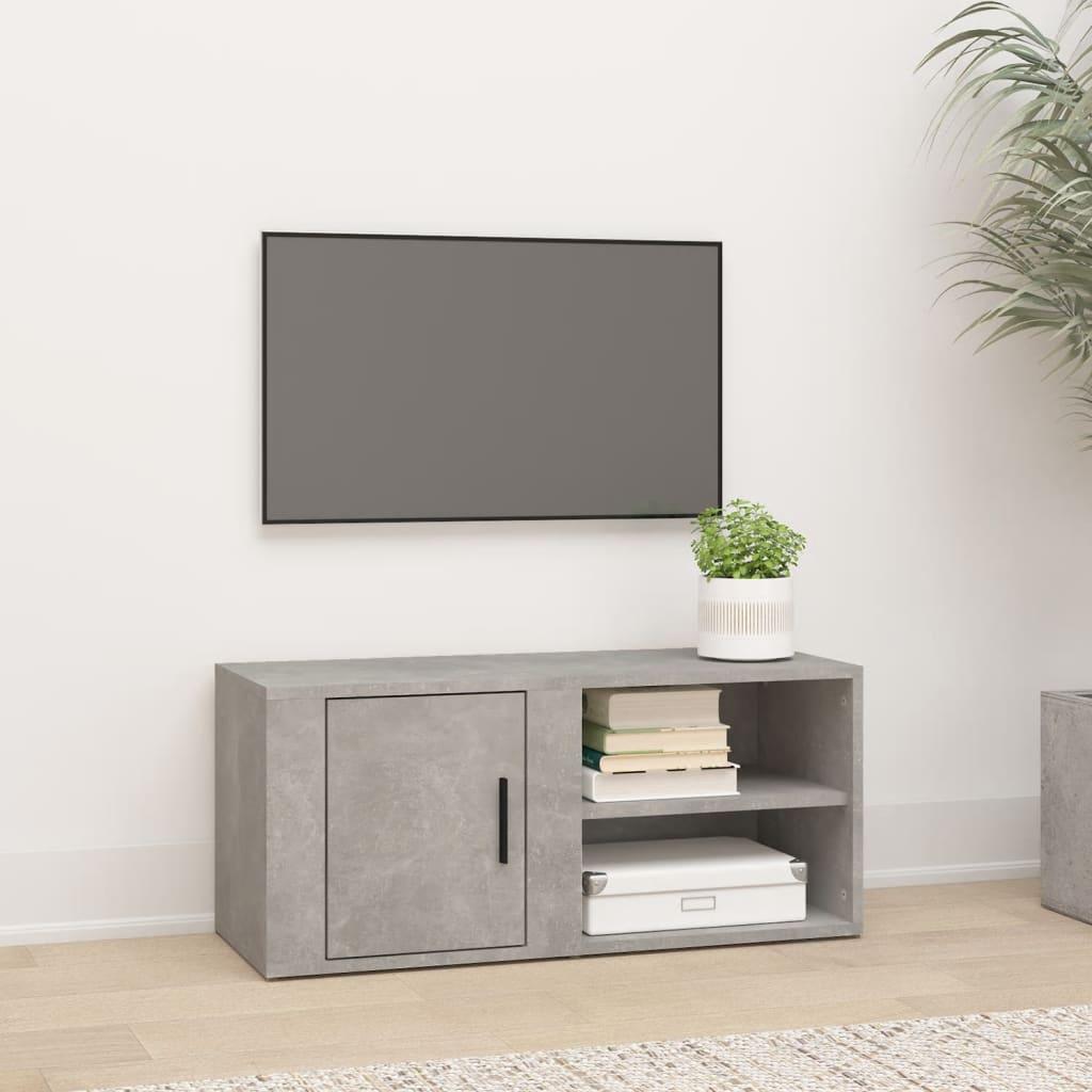 Tv-bord 80x31,5x36 cm konstrueret træ betongrå