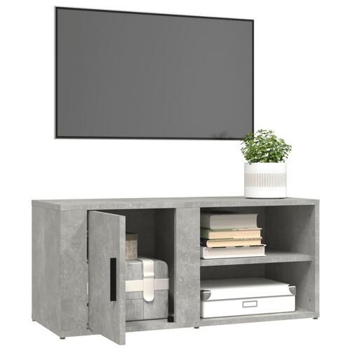 Tv-bord 80x31,5x36 cm konstrueret træ betongrå