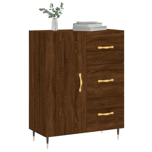 Skænk 69,5x34x90 cm konstrueret træ brun egetræsfarve