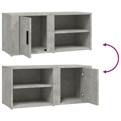 Tv-bord 80x31,5x36 cm konstrueret træ betongrå