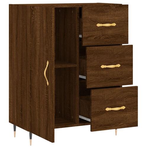 Skænk 69,5x34x90 cm konstrueret træ brun egetræsfarve