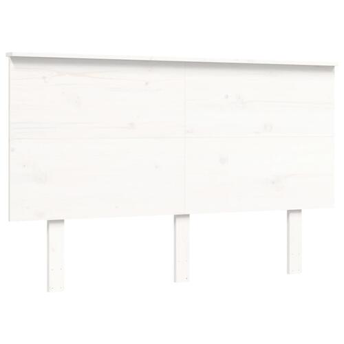 Seniorseng med sengegavl 140x200 cm massivt træ hvid