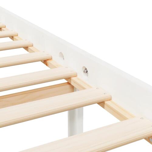 Seniorseng med sengegavl 140x200 cm massivt træ hvid