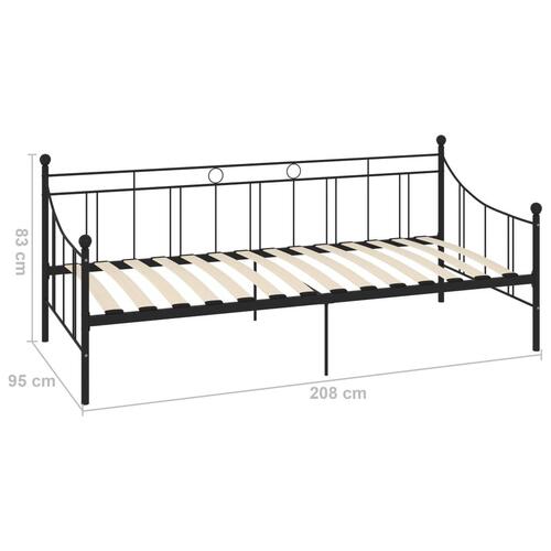 Stel til daybed 90x200 cm metal sort