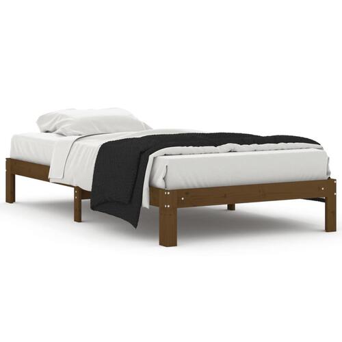 Sengeramme 100x200 cm massivt fyrretræ gyldenbrun