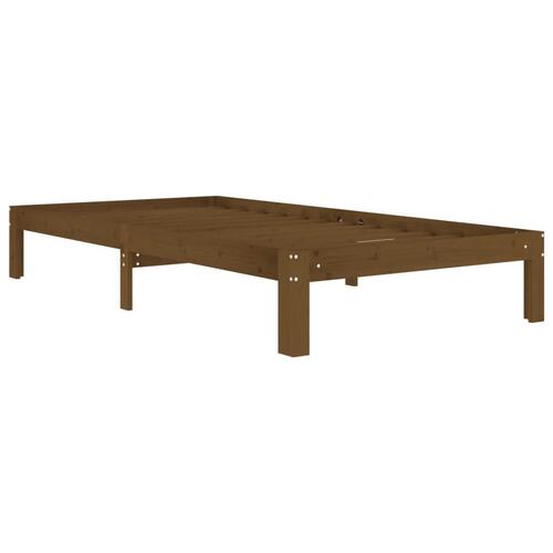 Sengeramme 100x200 cm massivt fyrretræ gyldenbrun