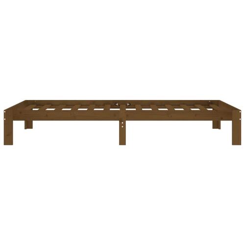 Sengeramme 100x200 cm massivt fyrretræ gyldenbrun