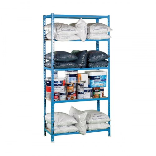 Simon Rack Maderclick Plus reol 200 × 100 × 50 cm - 5 hylder, metal/blå