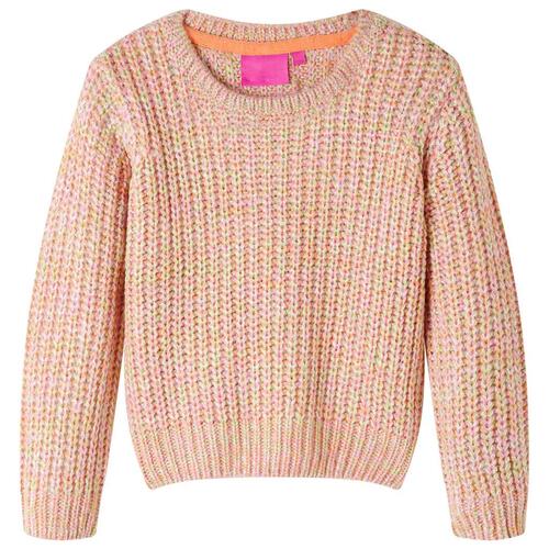 Sweater til børn str. 116 strikket lyserød