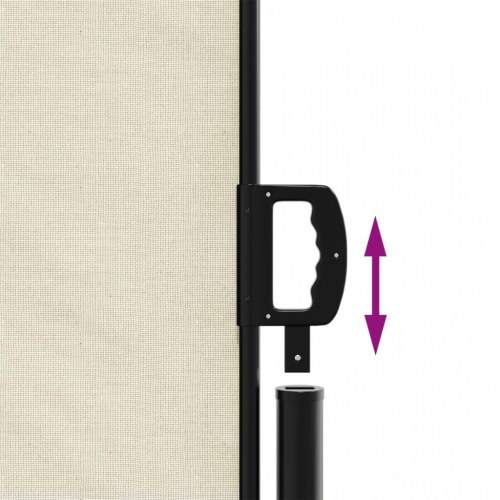 Sidemarkise 160 × 600 cm - sammenrullelig, cremefarvet