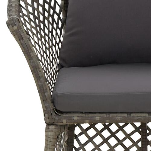 Loungesæt til haven 2 dele med hynder polyrattan grå