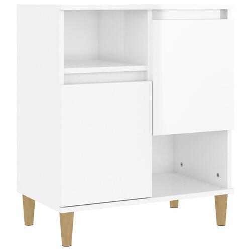Skænk 60x35x70 cm konstrueret træ hvid højglans