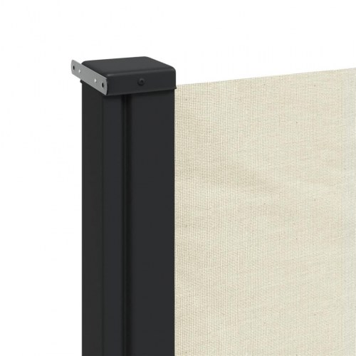 Sidemarkise 160 × 600 cm - sammenrullelig, cremefarvet