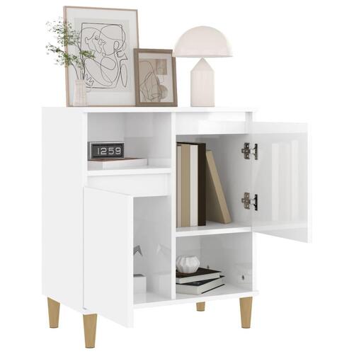 Skænk 60x35x70 cm konstrueret træ hvid højglans