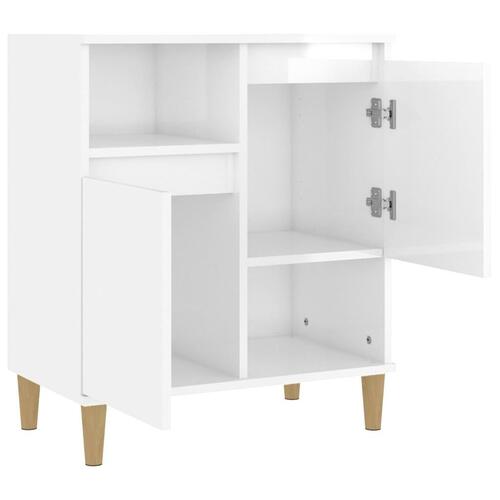 Skænk 60x35x70 cm konstrueret træ hvid højglans