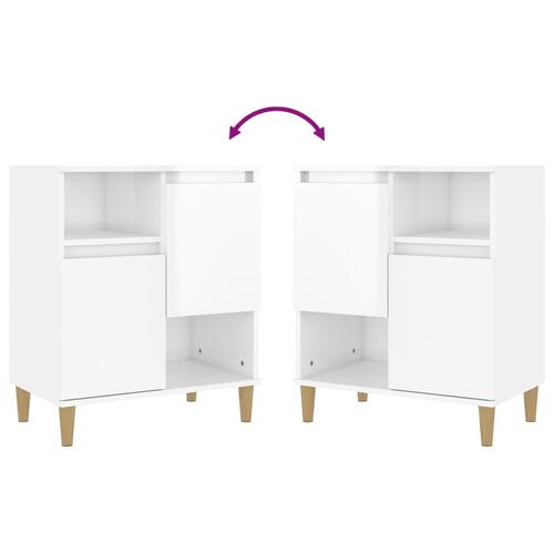 Skænk 60x35x70 cm konstrueret træ hvid højglans