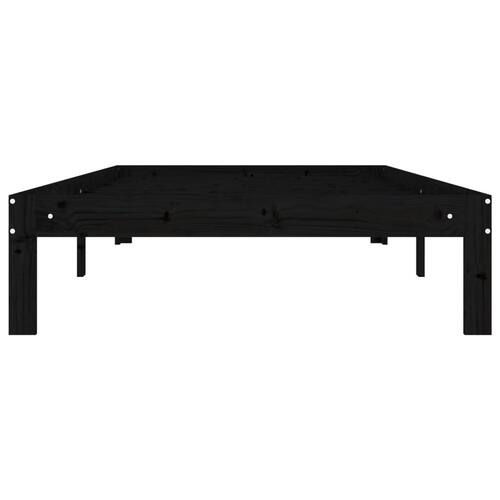 Sengeramme 100x200 cm massivt fyrretræ sort