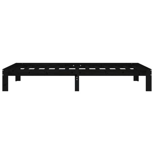 Sengeramme 100x200 cm massivt fyrretræ sort
