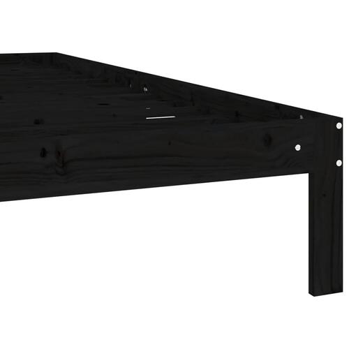 Sengeramme 100x200 cm massivt fyrretræ sort