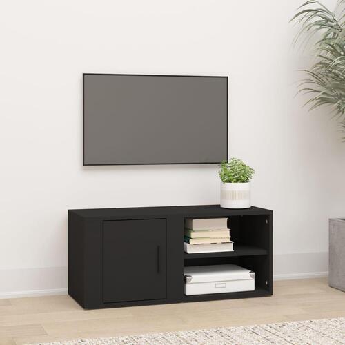 Tv-bord 80x31,5x36 cm konstrueret træ sort