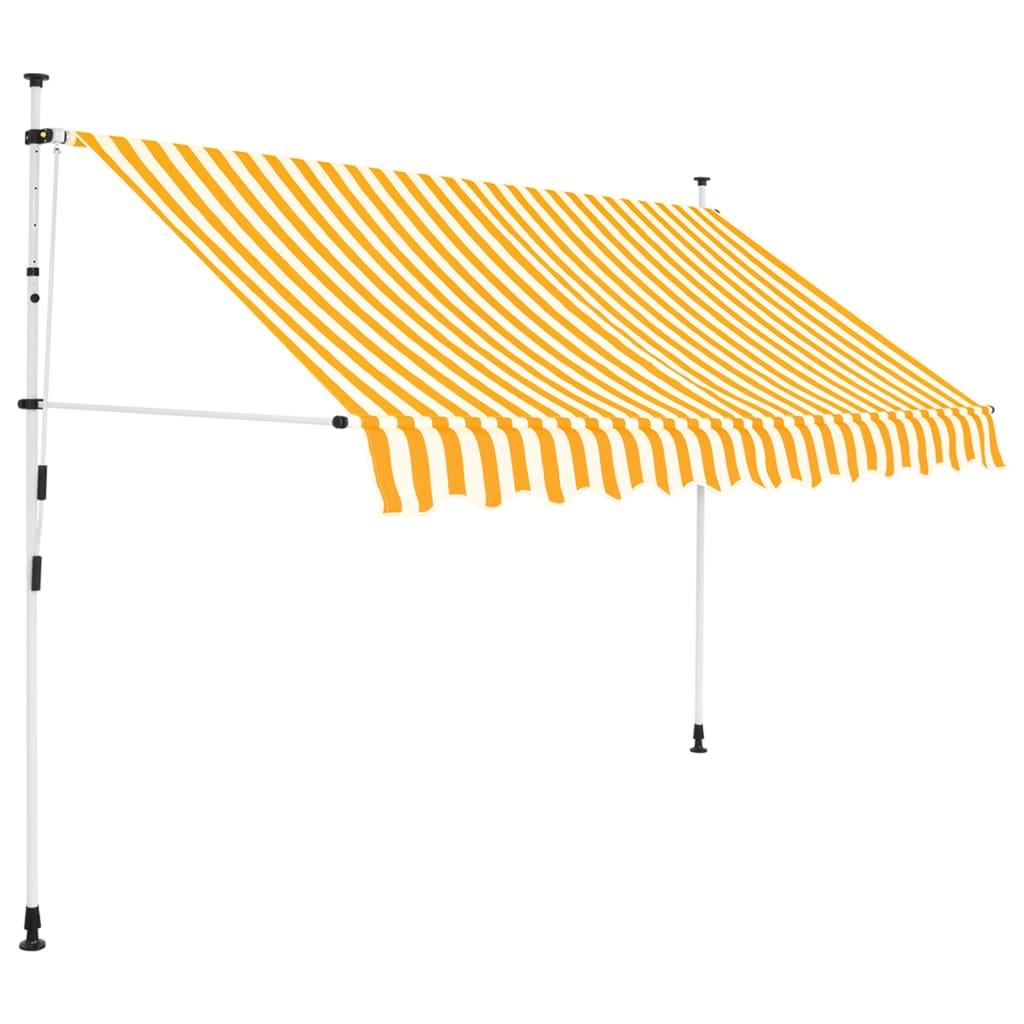 Foldemarkise manuel betjening 250 cm stribet orange og hvid