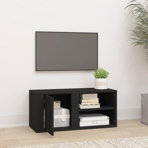 Tv-bord 80x31,5x36 cm konstrueret træ sort