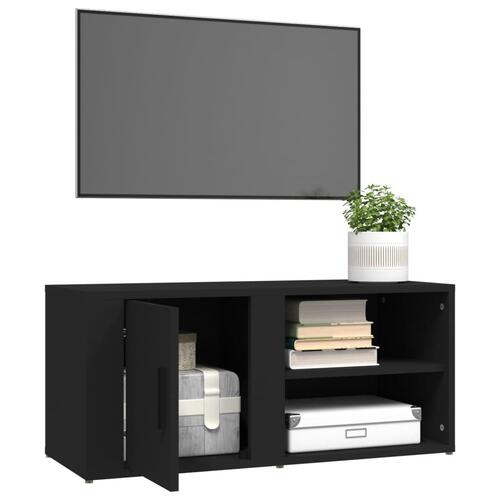 Tv-bord 80x31,5x36 cm konstrueret træ sort