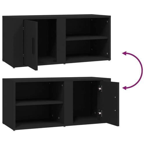 Tv-bord 80x31,5x36 cm konstrueret træ sort