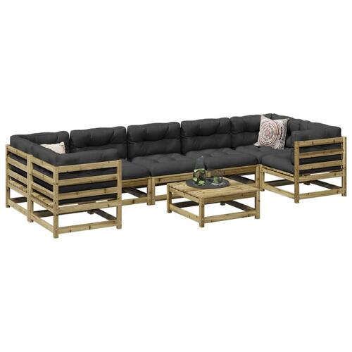 Sofasæt til haven 8 dele imprægneret fyrretræ