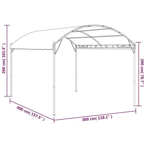 Pavillon 4x3x2,6 m 180 g/m² gråbrun