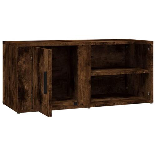 Tv-bord 80x31,5x36 cm konstrueret træ røget egetræsfarve