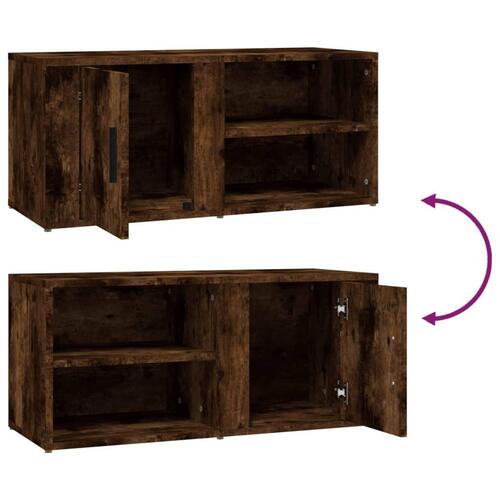Tv-bord 80x31,5x36 cm konstrueret træ røget egetræsfarve