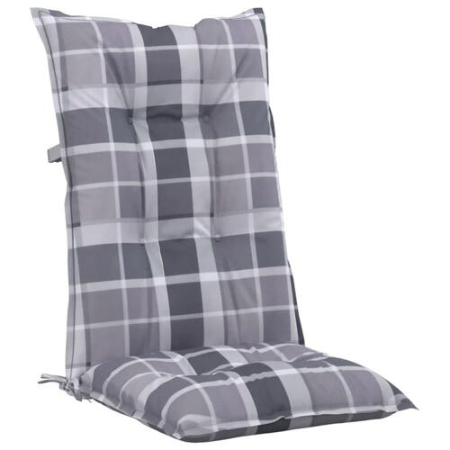 Stolehynder m. høj ryg 6 stk. 120x50x7 cm stof gråternet
