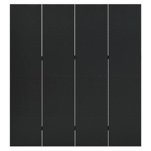 4-panels rumdelere 2 stk. 160x180 cm stål sort