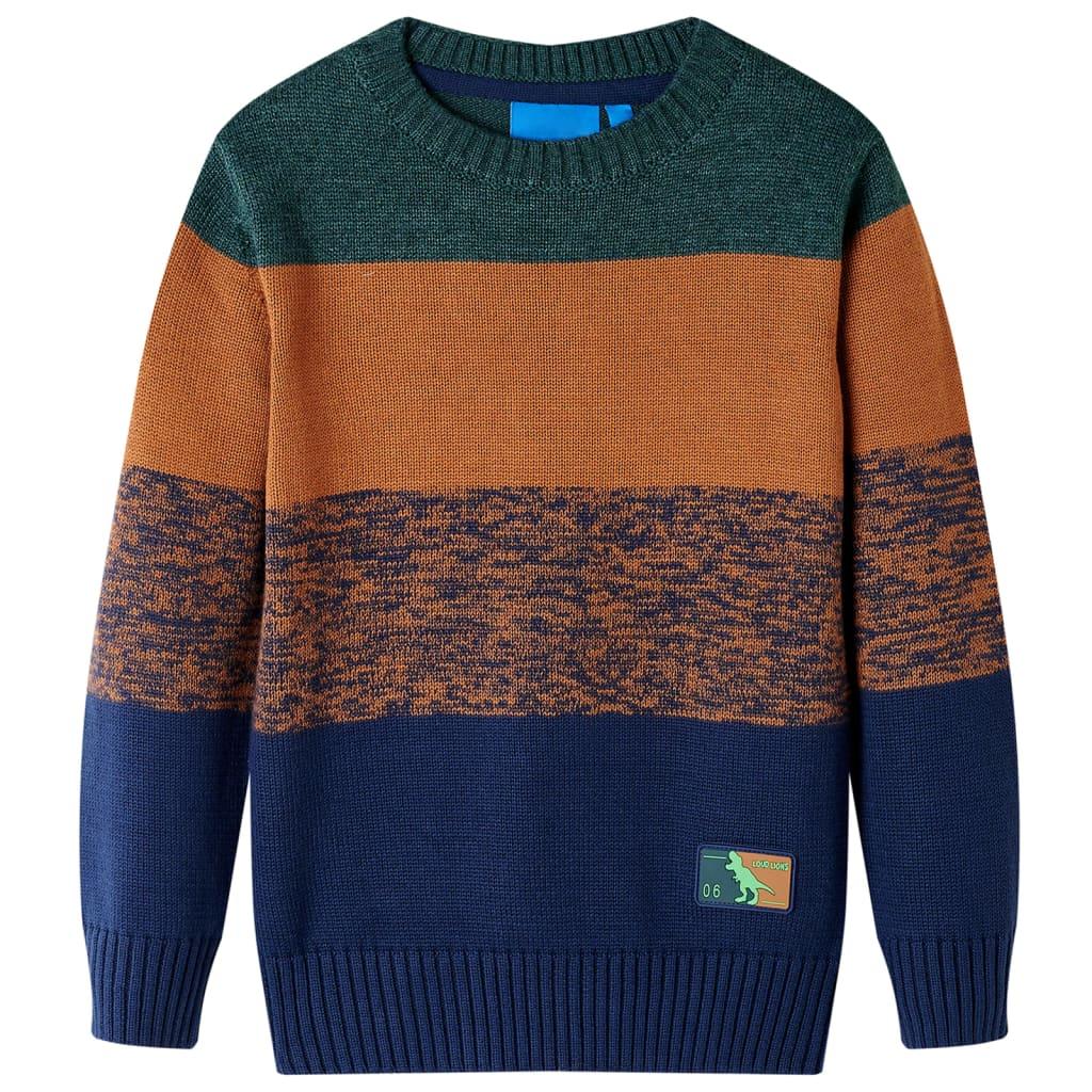 Sweater til børn str. 116 strikket flerfarvet